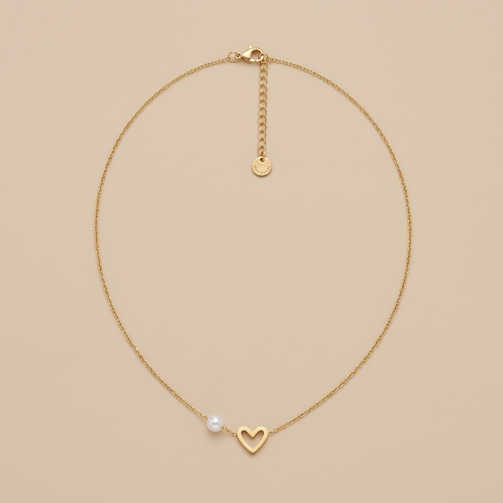 Pearl Heart  Necklace