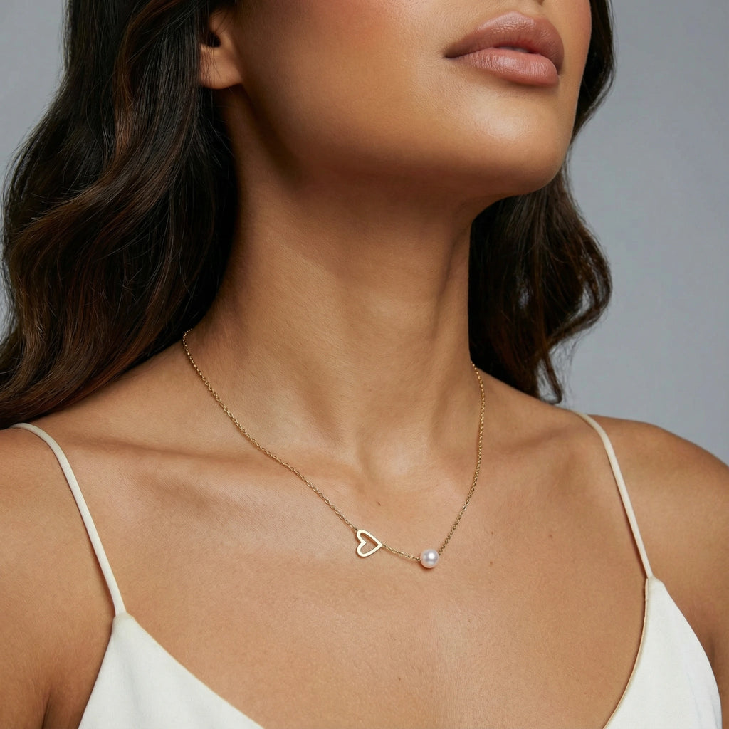 Pearl Heart  Necklace