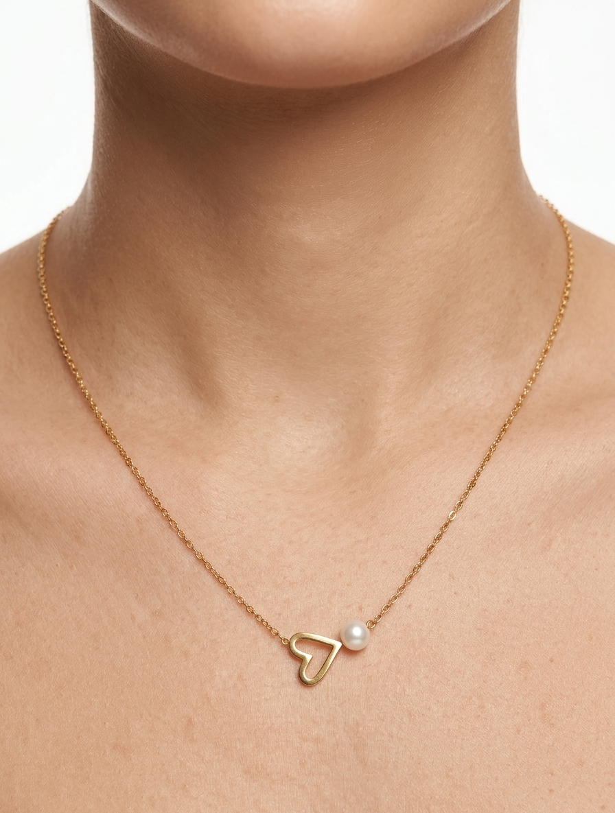 Pearl Heart  Necklace