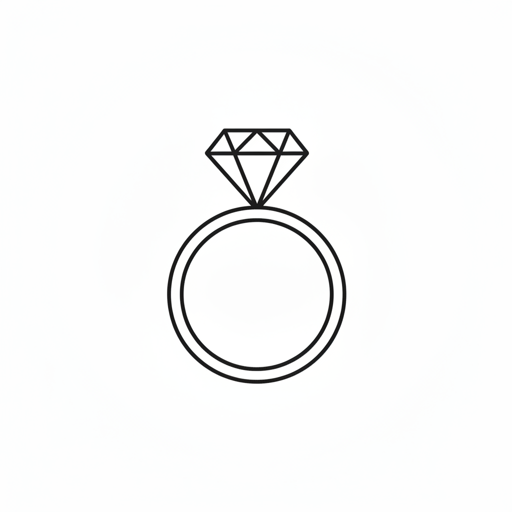 ring with diamond on the top icon